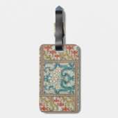 Daffodil chintz art nouveau bloem behang bagagelabel (Achterkant verticaal)