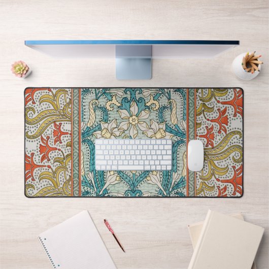 Daffodil chintz art nouveau bloem behang bureaumat (Kantoor 1)