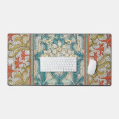 Daffodil chintz art nouveau bloem behang bureaumat (Keyboard & Muis)