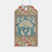 Daffodil chintz art nouveau bloem behang cadeaulabel (Voorkant)