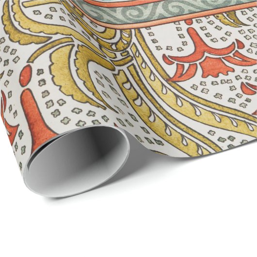 Daffodil chintz art nouveau bloem behang cadeaupapier (Rol Hoek)