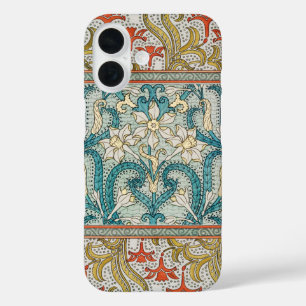 Daffodil chintz art nouveau bloem behang iPhone 16 hoesje