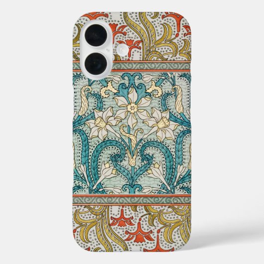 Daffodil chintz art nouveau bloem behang Case-Mate iPhone case (Achterkant)