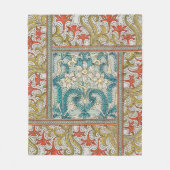 Daffodil chintz art nouveau bloem behang fleece deken (Voorkant)