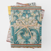 Daffodil chintz art nouveau bloem behang inpakpapier vel (In situ)