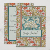 Daffodil chintz art nouveau bloem behang kaart (Voorkant / Achterkant)