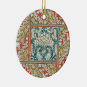 Daffodil chintz art nouveau bloem behang keramisch ornament (Rechts)