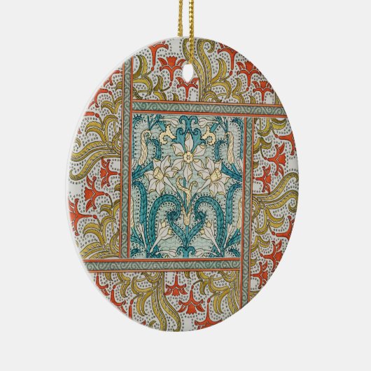 Daffodil chintz art nouveau bloem behang keramisch ornament (Rechts)