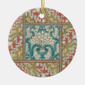 Daffodil chintz art nouveau bloem behang keramisch ornament (Voorkant)