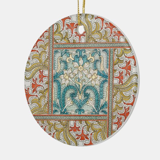 Daffodil chintz art nouveau bloem behang keramisch ornament (Links)