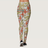 Daffodil chintz art nouveau bloem behang leggings (Achterkant)