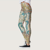 Daffodil chintz art nouveau bloem behang leggings (Links)
