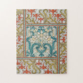 Daffodil chintz art nouveau bloem behang legpuzzel (Verticaal)