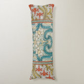 Daffodil chintz art nouveau bloem behang lichaamskussen (Voorkant Verticaal)