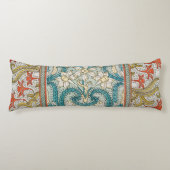 Daffodil chintz art nouveau bloem behang lichaamskussen (Voorkant)