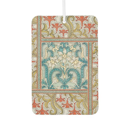 Daffodil chintz art nouveau bloem behang luchtverfrisser (Voorkant)