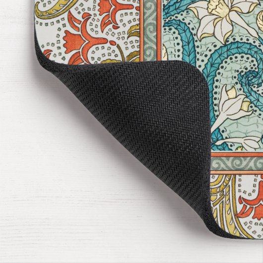 Daffodil chintz art nouveau bloem behang muismat (Hoek)