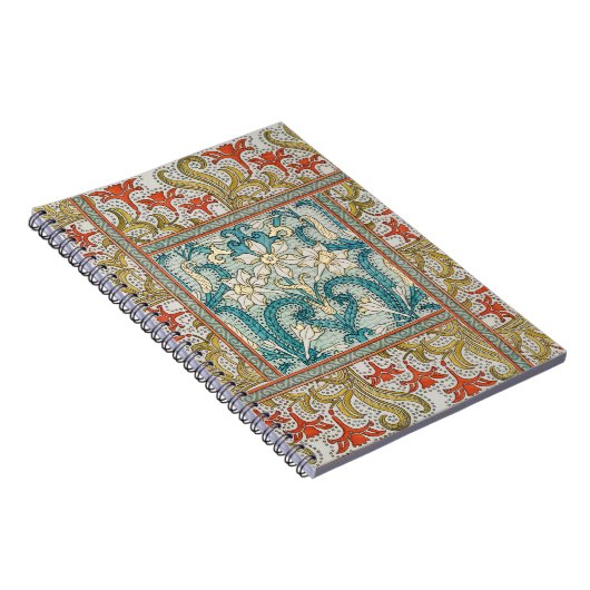 Daffodil chintz art nouveau bloem behang notitieboek (Rechterzijde)