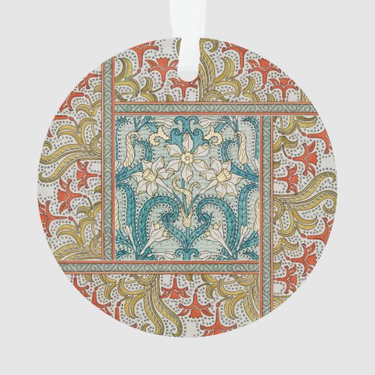 Daffodil chintz art nouveau bloem behang ornament (achterkant)
