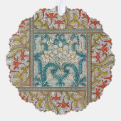 Daffodil chintz art nouveau bloem behang ornament kaart (Achterkant)