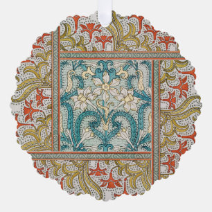 Daffodil chintz art nouveau bloem behang ornament kaart