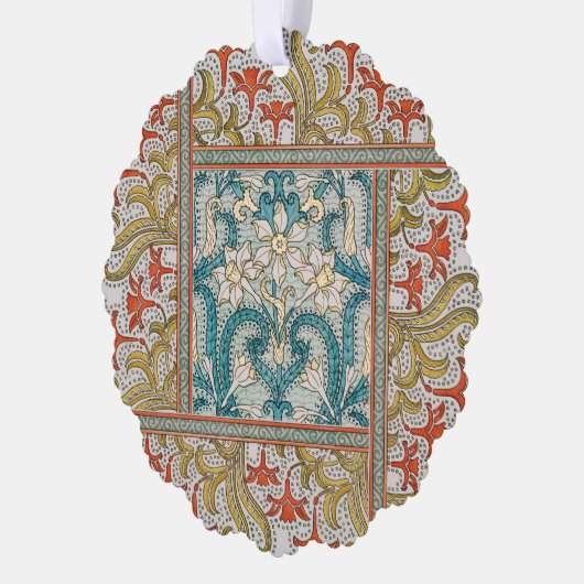Daffodil chintz art nouveau bloem behang ornament kaart (Links)