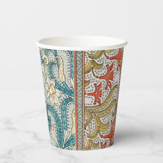 Daffodil chintz art nouveau bloem behang papieren bekers (Achterkant)