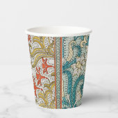 Daffodil chintz art nouveau bloem behang papieren bekers (Voorkant)