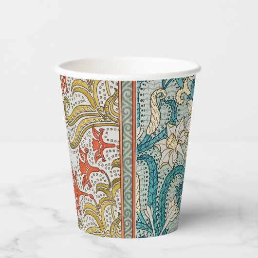 Daffodil chintz art nouveau bloem behang papieren bekers (Voorkant)