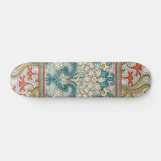 Daffodil chintz art nouveau bloem behang persoonlijk skateboard (Horizontaal)