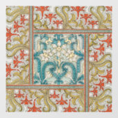 Daffodil chintz art nouveau bloem behang raamsticker (Vel)