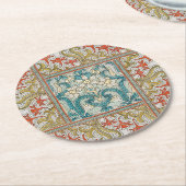 Daffodil chintz art nouveau bloem behang ronde kartonnen onderzetter (Gebogen)