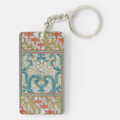 Daffodil chintz art nouveau bloem behang sleutelhanger (achterkant)