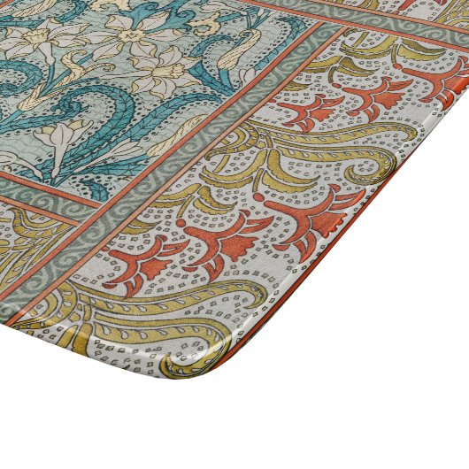 Daffodil chintz art nouveau bloem behang snijplank (Hoek)