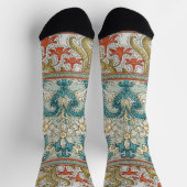 Daffodil chintz art nouveau bloem behang sokken (Top)