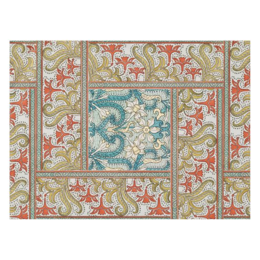 Daffodil chintz art nouveau bloem behang tafelkleed (Voorkant (Horizontaal))