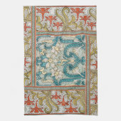 Daffodil chintz art nouveau bloem behang theedoek (Verticaal)