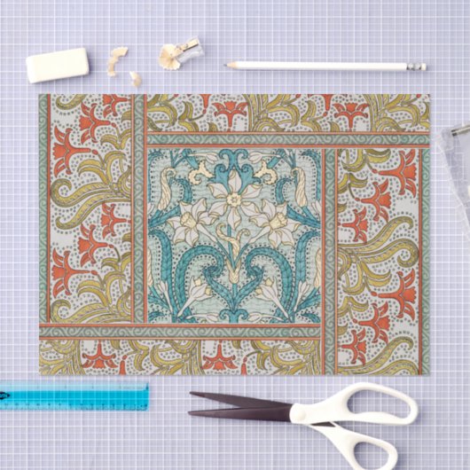 Daffodil chintz art nouveau bloem behang tissuepapier (Craft)