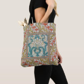Daffodil chintz art nouveau bloem behang tote bag (Dichtbij)