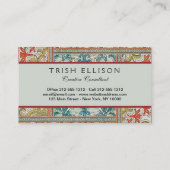 Daffodil chintz art nouveau bloem behang visitekaartje (Achterkant)