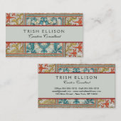 Daffodil chintz art nouveau bloem behang visitekaartje (Voorkant / Achterkant)