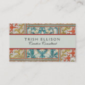 Daffodil chintz art nouveau bloem behang visitekaartje (Voorkant)