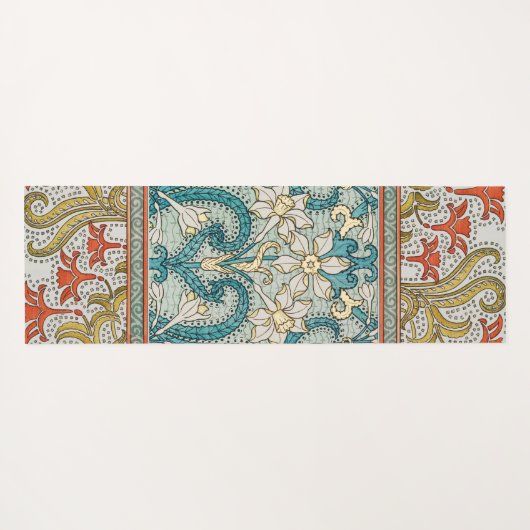Daffodil chintz art nouveau bloem behang yogamat (Achterkant (horizontaal))