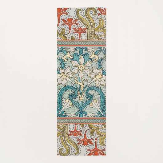 Daffodil chintz art nouveau bloem behang yogamat (Achterkant)