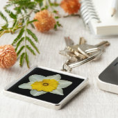 Daffodil Close-up Premium-Sleutelhanger Sleutelhanger (Zijkant)