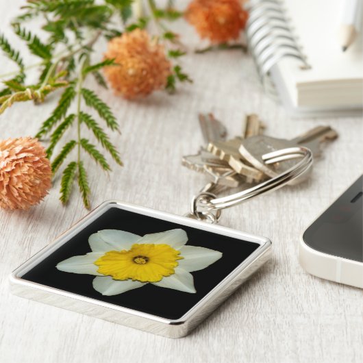 Daffodil Close-up Premium-Sleutelhanger Sleutelhanger (Zijkant)