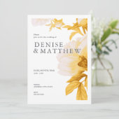 Daffodil Colored Wedding Invitation Kaart (Staand voorkant)