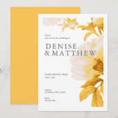 Daffodil Colored Wedding Invitation Kaart (Voorkant / Achterkant)