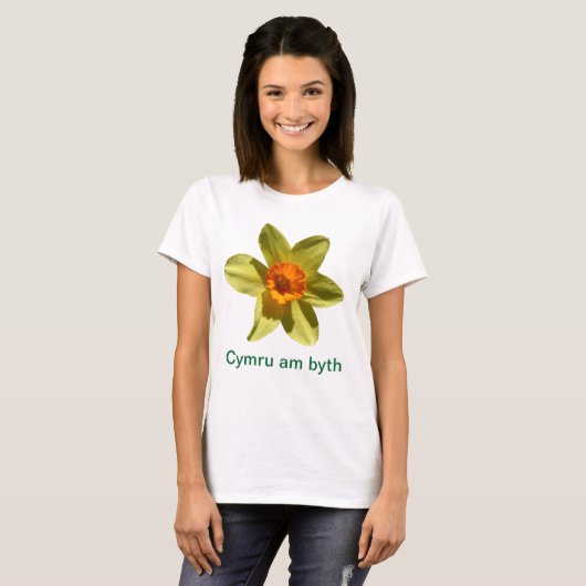 Daffodil, Cymru am byth T-shirt (Voorkant volledig)