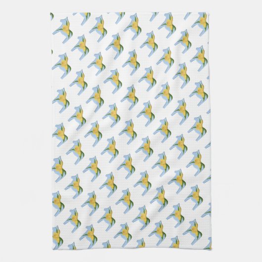 Daffodil Dala Horse MoJo Kitchen handdoek (Verticaal)